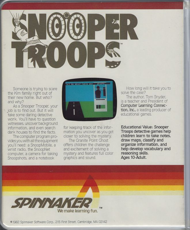 Snooper Troops - Case #1 - The Granite Point — box-2D-back (US)