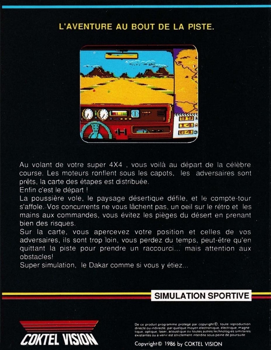 Dakar 4x4 — box-2D-back (WOR)