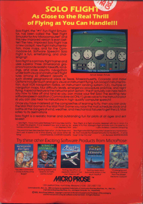 Solo Flight — box-2D-back (US)