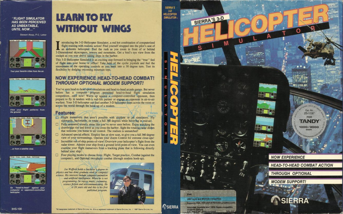 Sierra's 3-D Helicopter Simulator — box-texture (US)