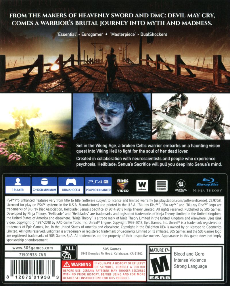 Hellblade: Senua's Sacrifice — box-2D-back (US)
