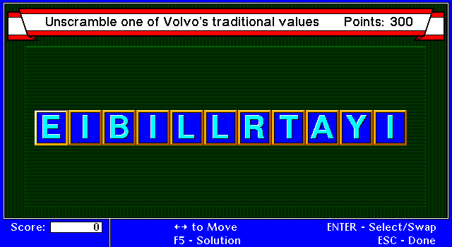 Volvo Road Rally Game — ss (WOR)