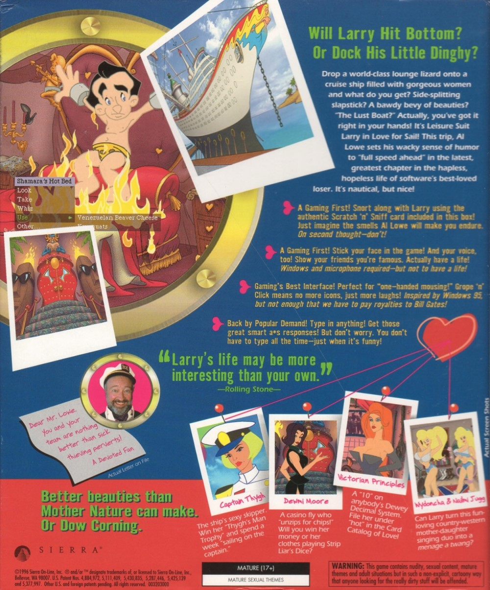 Leisure Suit Larry: Love for Sail! — box-2D-back (WOR)