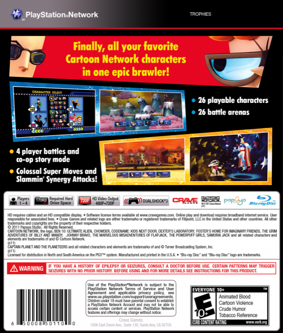 Cartoon Network - Punch Time Explosion — box-2D-back (US)