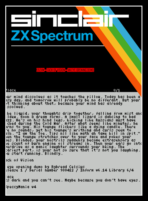 ZxZvm - Lack of Vision - An Eye Opening Demo box art