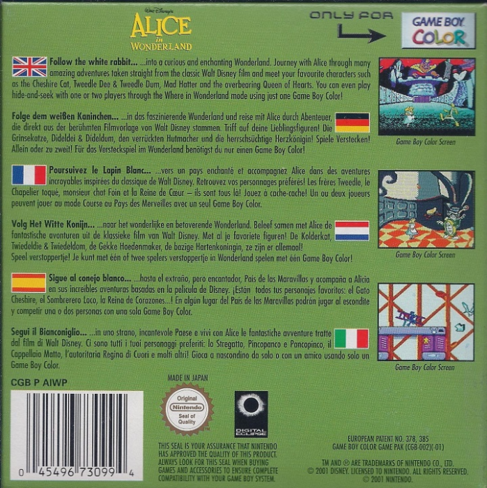 Alice in Wonderland — box-2D-back (EU)