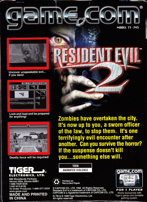 Resident Evil 2 — box-2D-back (US)