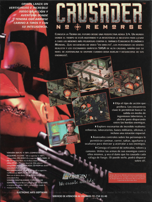 Crusader No Remorse — box-2D-back (SP)