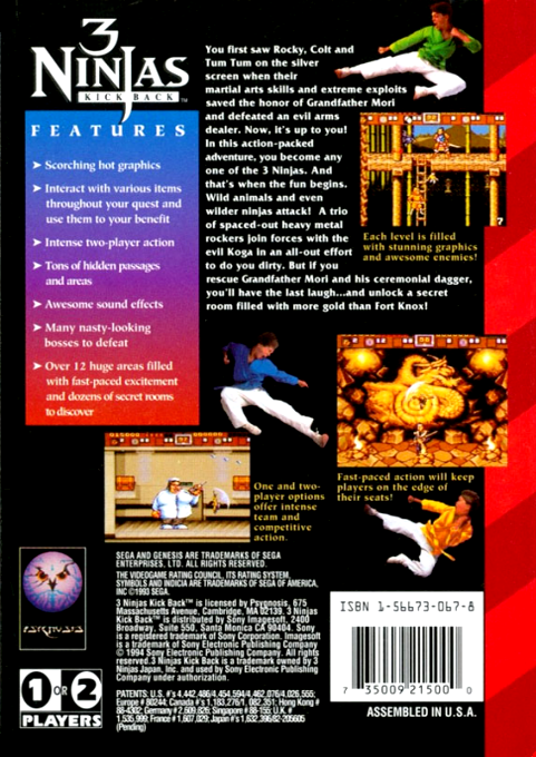 3 Ninjas Kick Back — box-2D-back (US)
