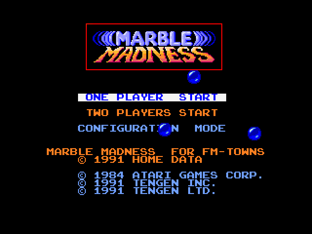 Marble Madness — sstitle (JP)