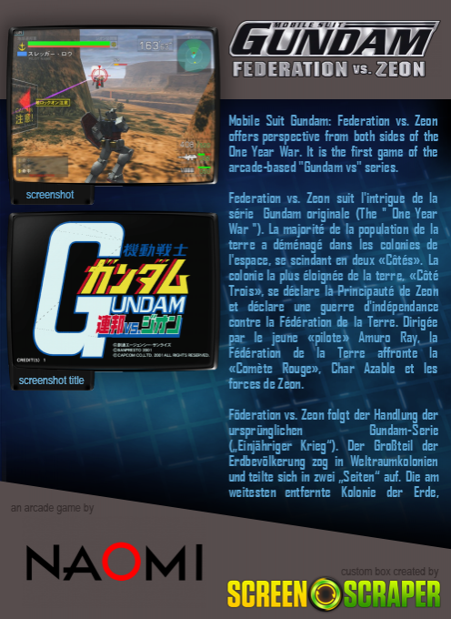 Mobile Suit Gundam: Federation Vs. Zeon — box-2D-back (SS)