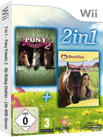 2 in 1 - Pony Friends 2 + My Riding Stables - Life with Horses — box-3D (DE)