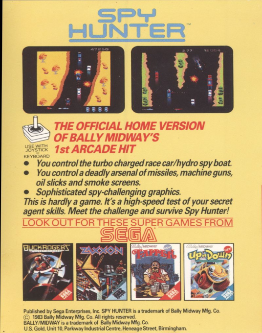 Spy Hunter — box-2D-back (EU)