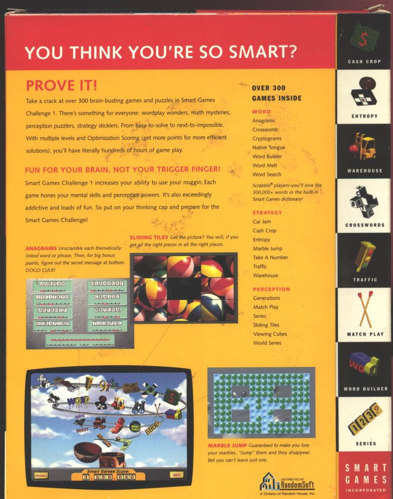 Smart Games Challenge #1 — box-2D-back (US)