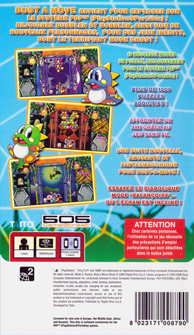 Ultra Puzzle Bobble Pocket — box-2D-back (EU)
