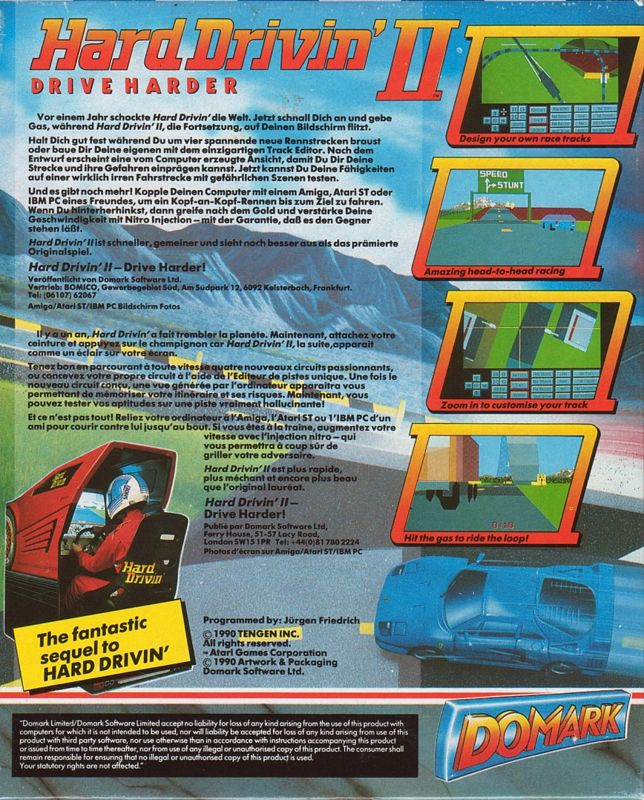 Hard Drivin' 2 — box-2D-back (EU)