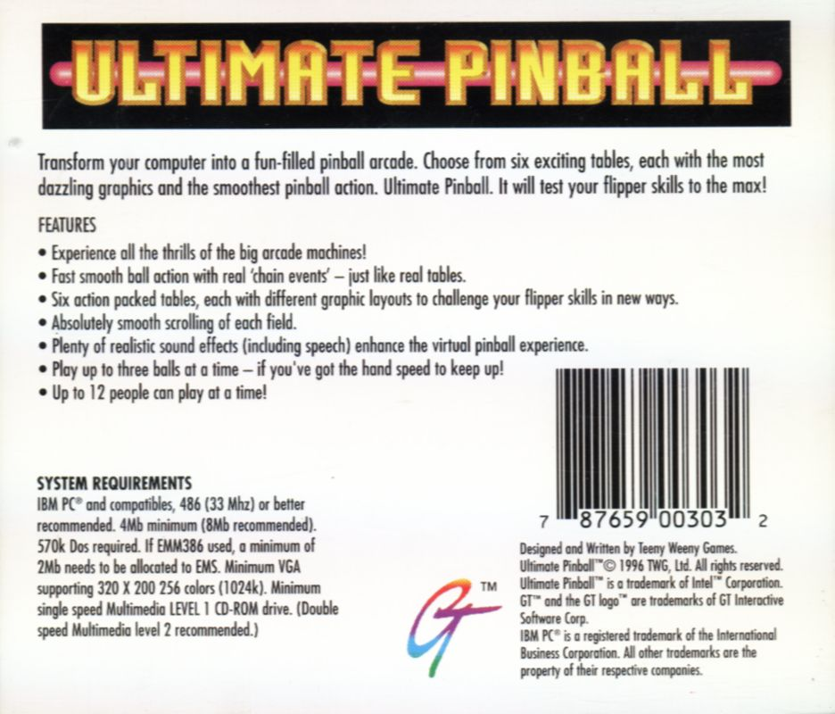 Ultimate Pinball — box-2D-back (CUS)