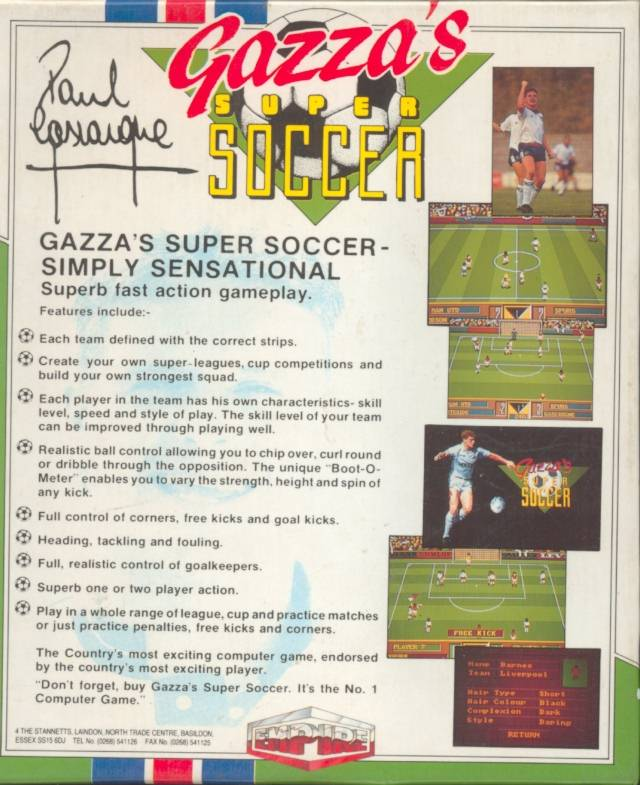 Gazza's Super Soccer — box-2D-back (EU)