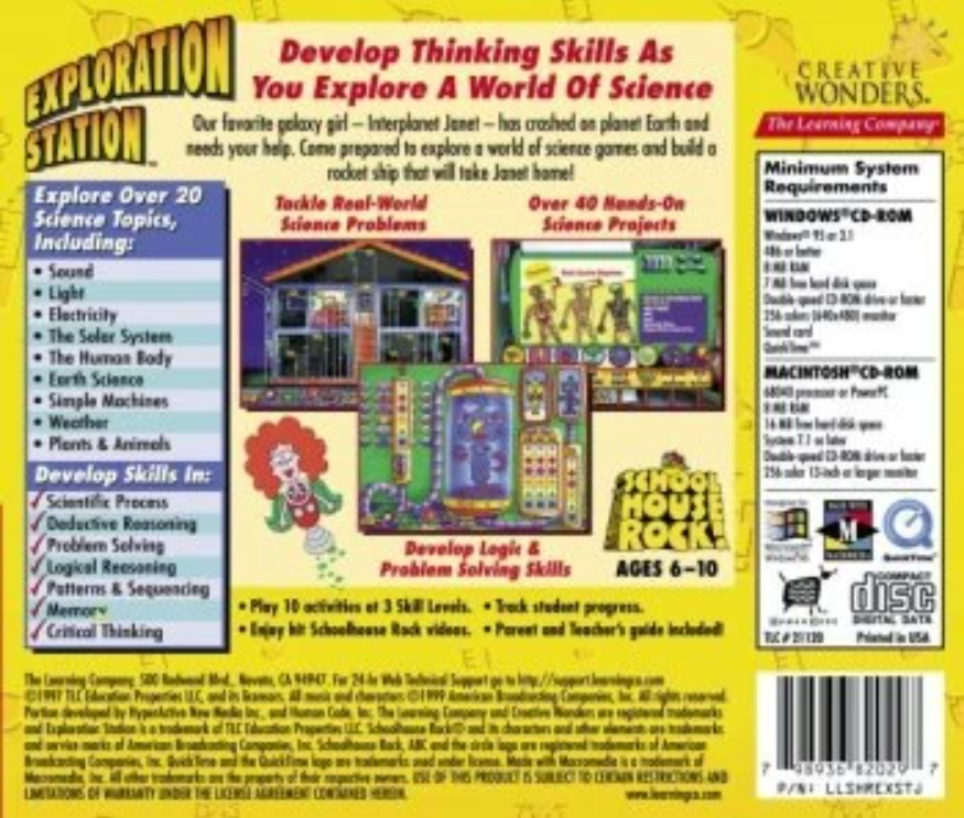 Schoolhouse Rock!: Exploration Station — box-2D-back (WOR)