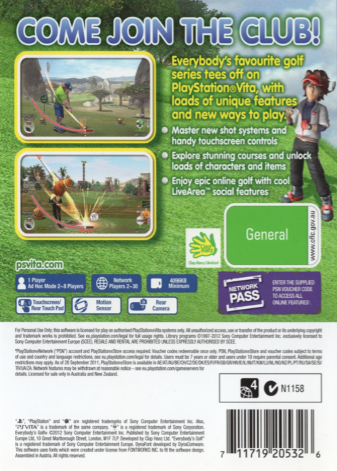 Minna no Golf 6 — box-2D-back (AU)