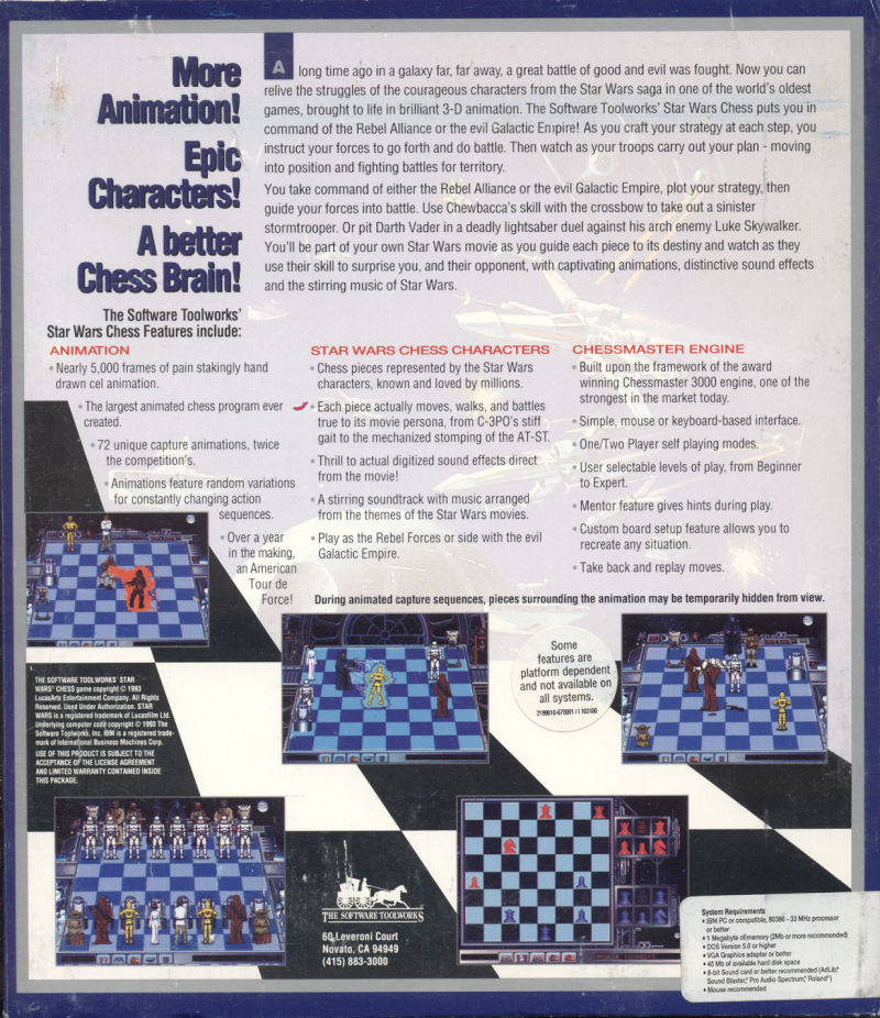 The Software Toolworks' Star Wars Chess — box-2D-back (WOR)