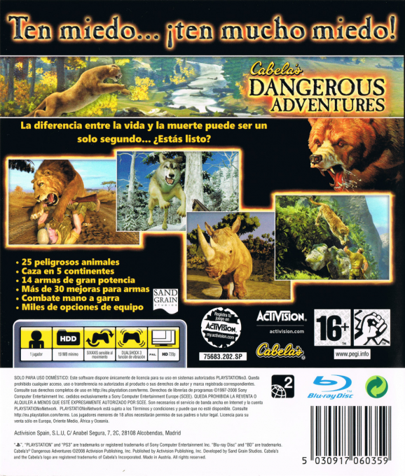 Cabela's Dangerous Adventures — box-2D-back (SP)
