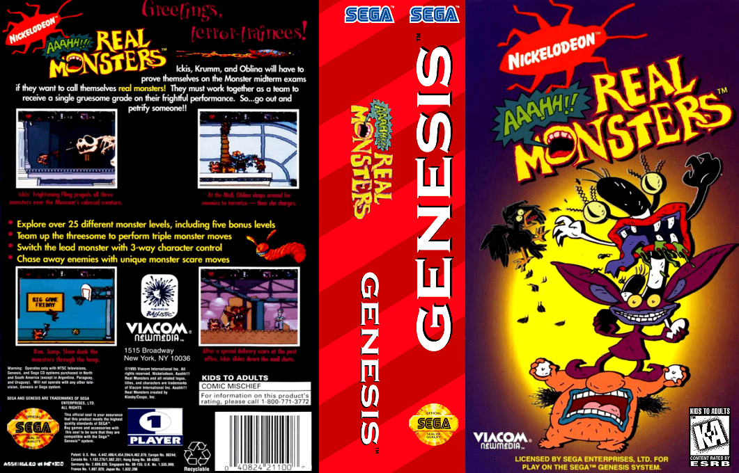 Aaahh!!! Real Monsters — box-texture (US)