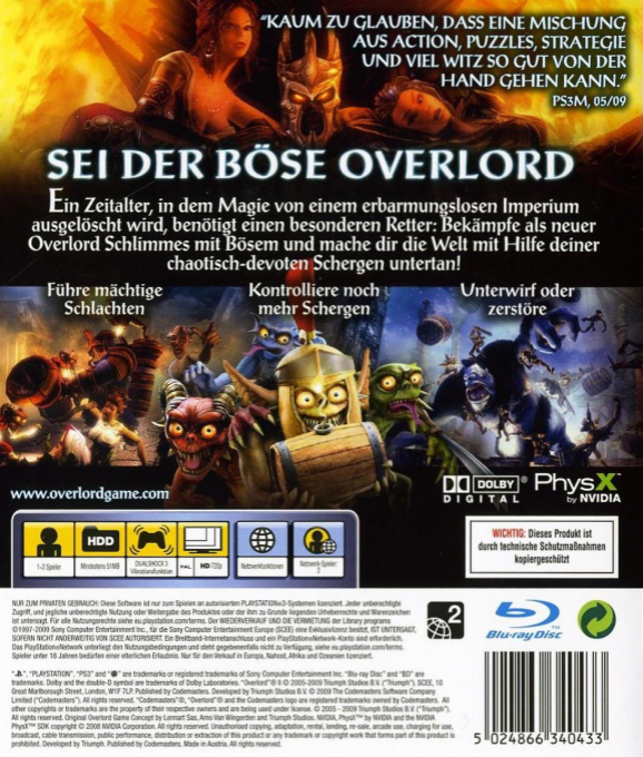 Overlord II — box-2D-back (DE)