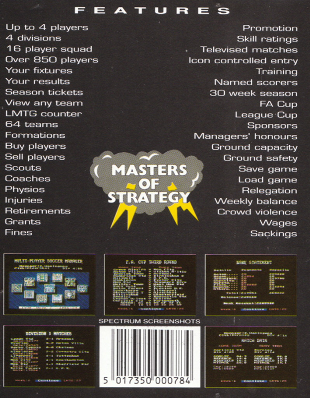 Multi-Player Soccer Manager — box-2D-back (EU)