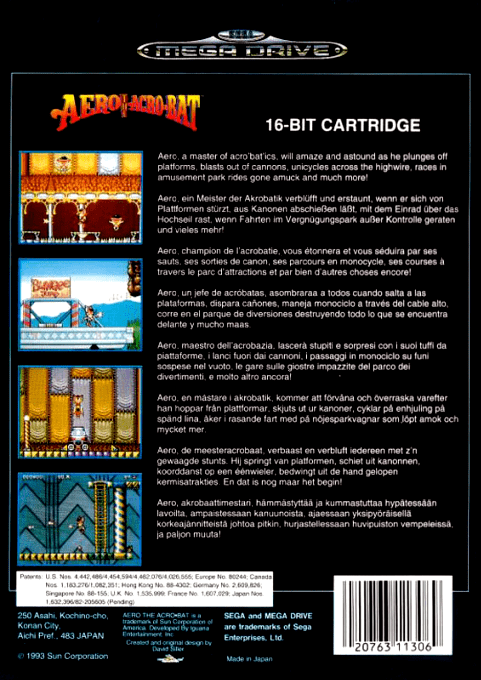 Aero The Acro-bat — box-2D-back (EU)