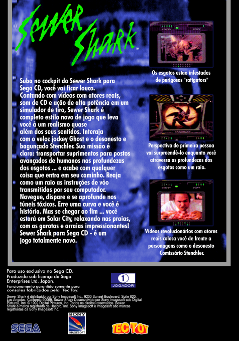 Sewer Shark — box-2D-back (BR)