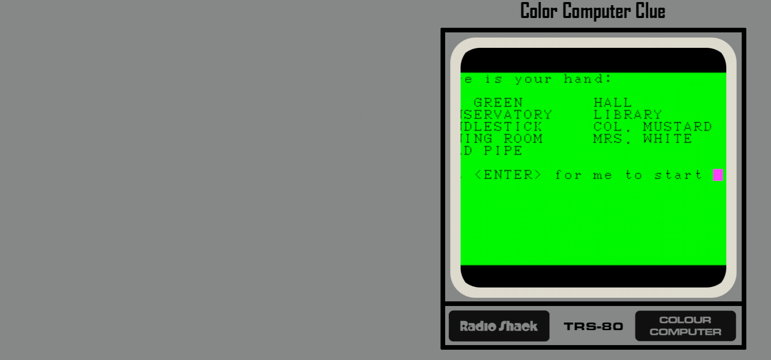 Color Computer Clue — box-texture (SS)