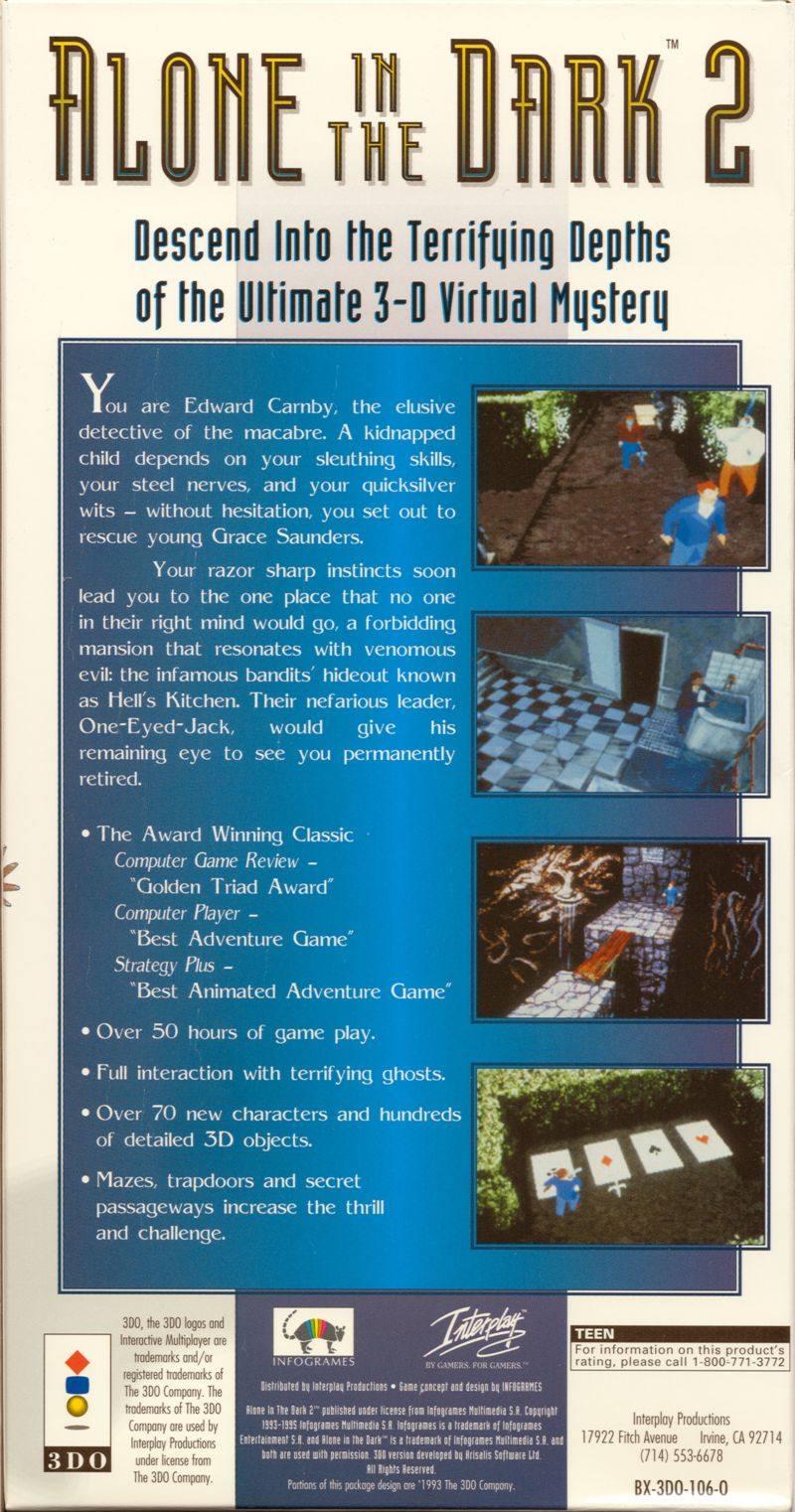 Alone in the Dark 2 — box-2D-back (US)