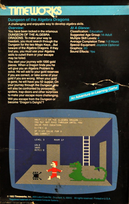 The Algebra Dragons — box-2D-back (US)