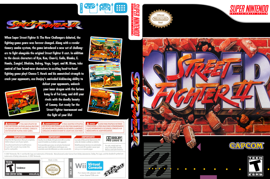 Super Street Fighter II : The New Challengers — box-texture (US)