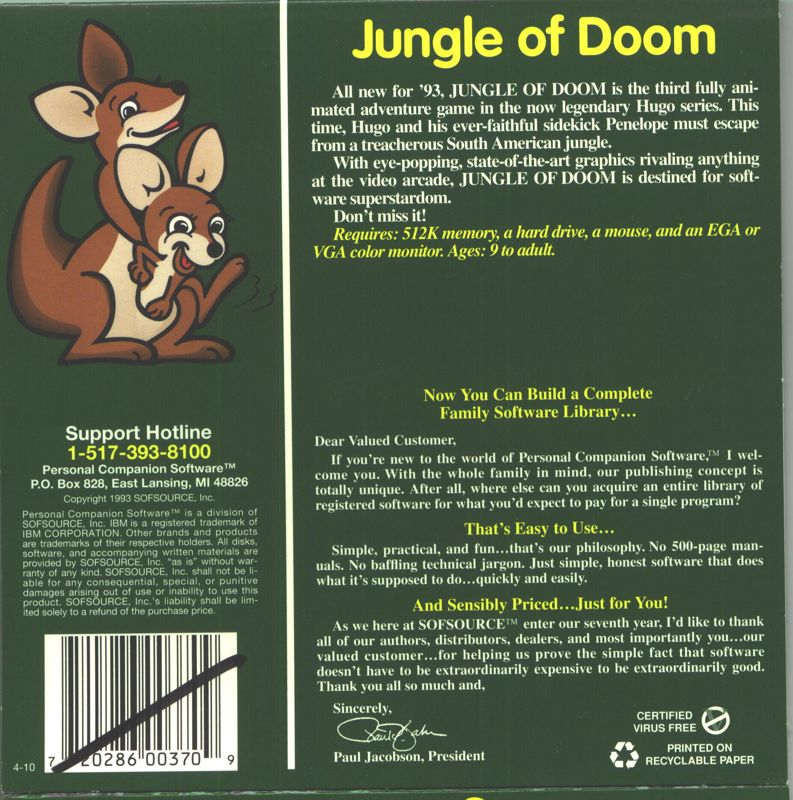 Hugo 3 - Jungle Of Doom — box-2D-back (US)