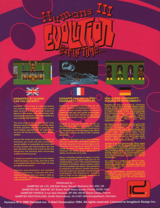 Humans III - Evolution - Lost in Time — box-2D-back (EU)
