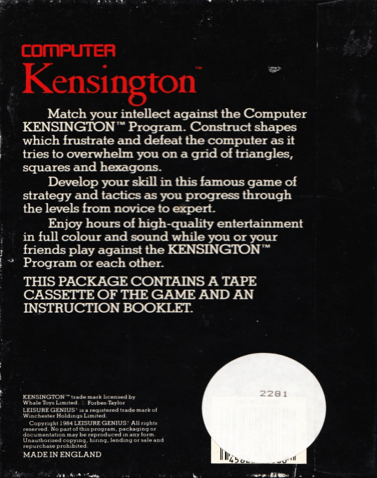 Kensington — box-2D-back (EU)
