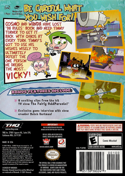 Fairly OddParents, The - Breakin' da Rules — box-2D-back (US)