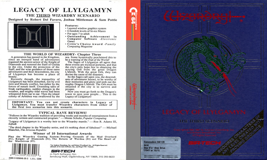 Wizardry - Legacy of Llylgamyn — box-texture (US)