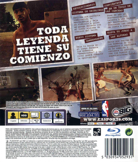 NBA Street Homecourt — box-2D-back (SP)