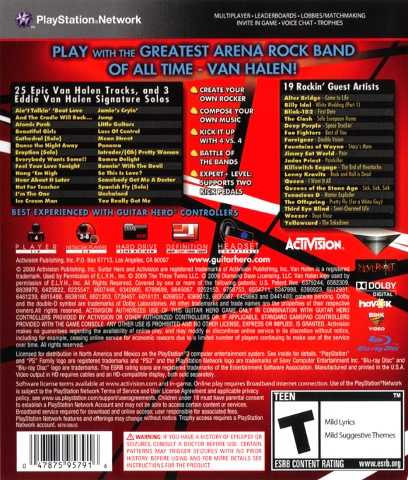 Guitar Hero - Van Halen — box-2D-back (US)