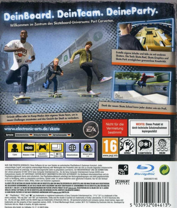 Skate 3 — box-2D-back (DE)