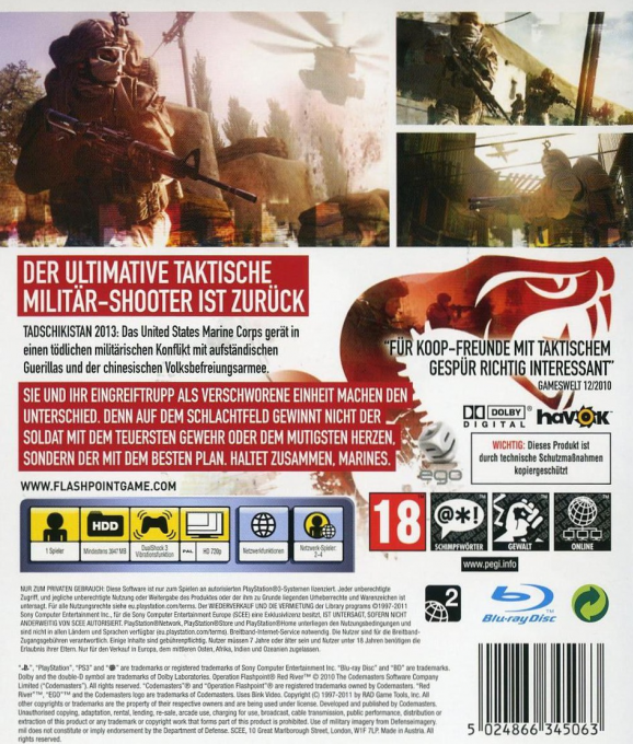Operation Flashpoint - Red River — box-2D-back (DE)