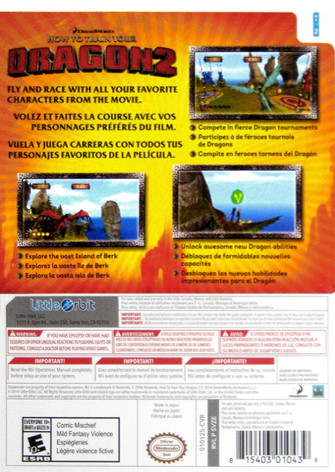 DreamWorks How to Train Your Dragon 2 — box-2D-back (US)