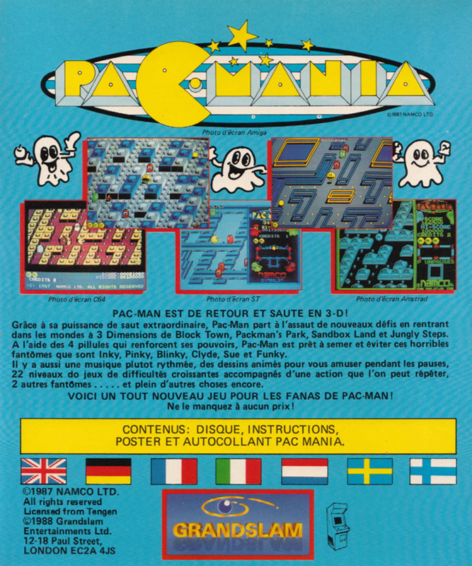 Pac-Mania — box-2D-back (FR)