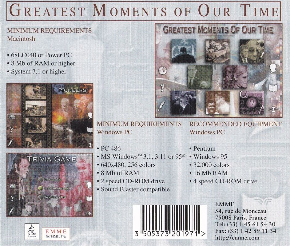 Greatest Moments of Our Time — box-2D-back (WOR)
