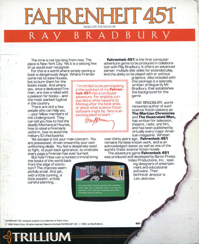 Fahrenheit 451 — box-2D-back (US)