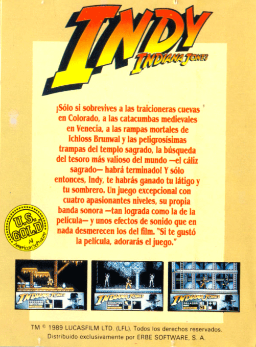 Indiana Jones And The Last Crusade - The Action Game — box-2D-back (SP)
