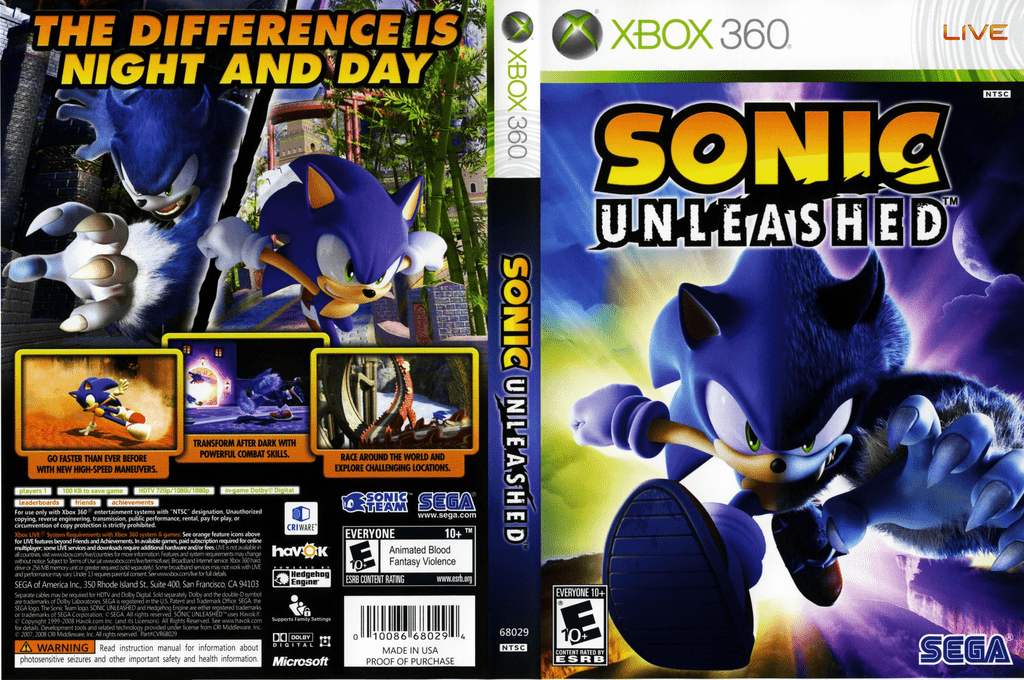 Sonic Unleashed — box-texture (US)
